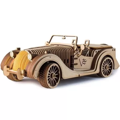 Lazer Kesim Klasik Roadster Araba Oyuncak 3D Puzzle Ücretsiz Vektör CDR çizimi