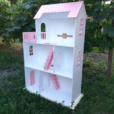 Lazer Kesim Ahşap Oyuncak Bebek Evi 6mm Ücretsiz Vektör CDR çizimi