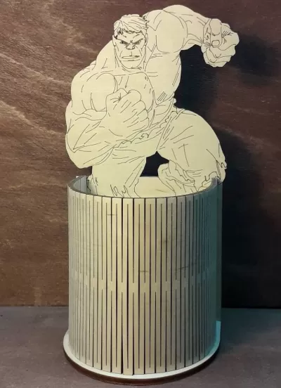 Lazer Kesim Hulk Kalemlik Hulk Hediye Masa Düzenleyici Ücretsiz Vektör CDR çizimi