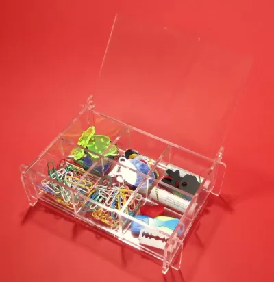 Bölmeli Lazer Kesim Saklama Kutusu Akrilik 3mm DXF Dosyası DXF çizimi