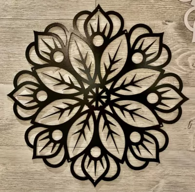 Lazer Kesim Çiçek Mandala Duvar Sanatı SVG Dosyası SVG çizimi