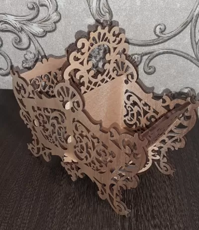 Lazer Kesim Ahşap Şeker Sepeti DXF Dosyası DXF çizimi