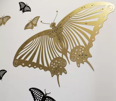 Lazer Kesim Kelebek Duvar Stickerı Ücretsiz Vektör CDR çizimi