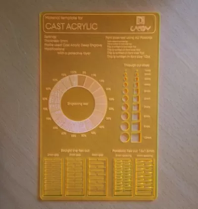 Lazer Kesim Malzeme Test Kartı Ücretsiz Vektör AI çizimi