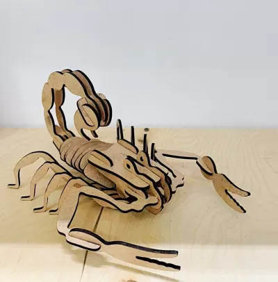 Lazer Kesim Akrep 3D Puzzle DXF Dosyası DXF çizimi