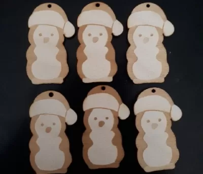 Lazer Kesim Penguen Noel Süsü SVG Dosyası SVG çizimi