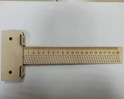 Lazer Kesim Ahşap İşleme T-Cetveli Çizici Kare Delik Ölçer Ücretsiz Vektör CDR çizimi