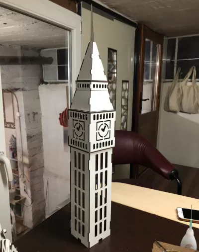 Lazer Kesim Big Ben 3D Puzzle Ücretsiz Vektör CDR çizimi