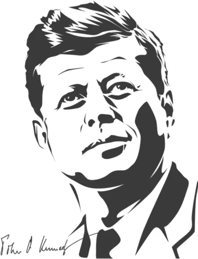 Lazer Kesim John F. Kennedy Siluet DXF Dosyası DXF çizimi