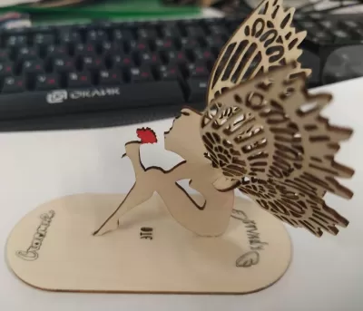 Lazer Kesim Ahşap Melek Masa Dekor DXF Dosyası DXF çizimi