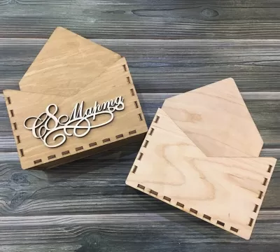 Lazer Kesim Zarf Hediye Kutusu DXF Dosyası DXF çizimi