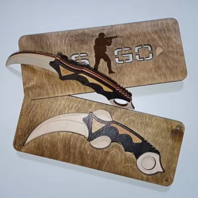 Lazer Kesim Karambit Bıçağı CSGO Oyuncak Ücretsiz Vektör CDR çizimi