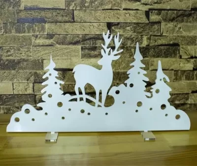 Lazer Kesim Noel Dekorasyonu Ağacı Geyik Noel Süsü DXF Dosyası DXF çizimi
