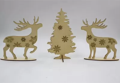 Lazer Kesim Geyik Süsü Noel Ağacı Dekoru DXF Dosyası DXF çizimi