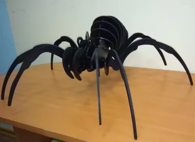 Lazer Kesim Örümcek 3D Ahşap Puzzle Ücretsiz Vektör CDR çizimi
