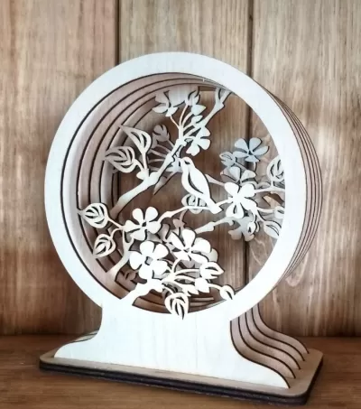 Lazer Kesim Ahşap Çok Katmanlı 3D Masa Dekor Ücretsiz Vektör CDR çizimi