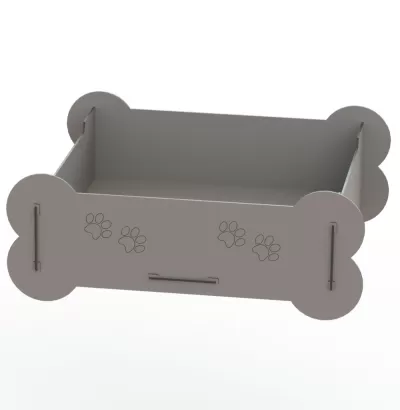 Lazer Kesim Ahşap Köpek Yatağı Yavru Köpek Yatağı Evcil Hayvan Malzemeleri DXF Dosyası DXF çizimi