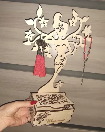 Lazer Kesim Kız Çocuk Takı Standı Ücretsiz Vektör CDR çizimi