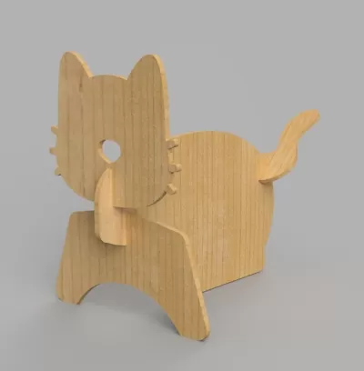 Lazer Kesim Ahşap Kedi Dekor DXF Dosyası DXF çizimi