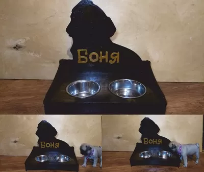 Lazer Kesim Kişiselleştirilmiş Köpek Mama Kabı Standı Ücretsiz Vektör CDR çizimi