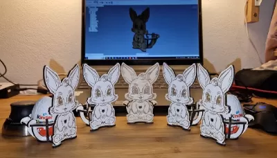 Lazer Kesim Paskalya Tavşanı SVG çizimi