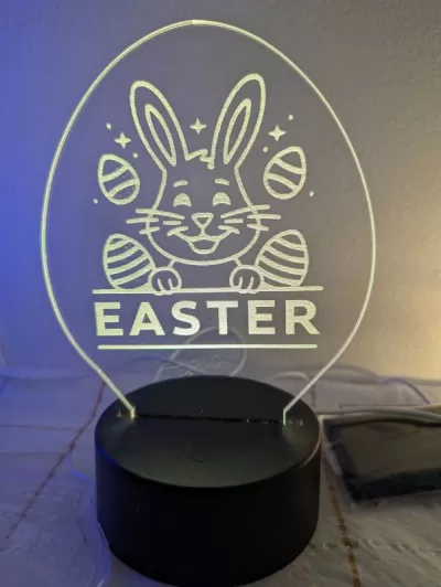 Lazer Kesim Paskalya Tavşanı Gece Lambası SVG çizimi