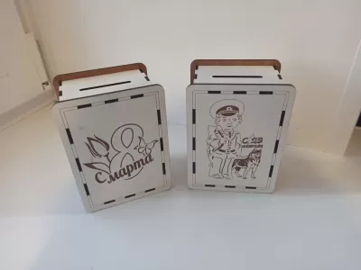 Lazer Kesim Kişiselleştirilmiş Kumbara Ücretsiz Vektör CDR çizimi