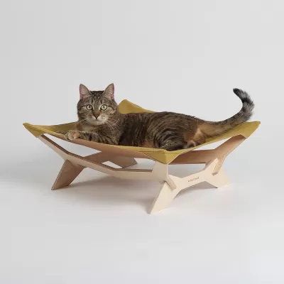 Lazer Kesim Kedi Hamak Ergonomik Kedi Yatağı Kedi Mobilyası Ücretsiz Vektör CDR çizimi