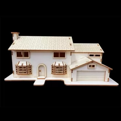 Lazer Kesim Ahşap Simpsons Evi 3D Model Seti Ücretsiz Vektör CDR çizimi