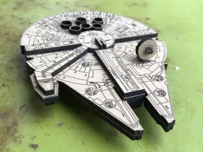Lazer Kesim Star Wars Millennium Falcon Ücretsiz Vektör CDR çizimi