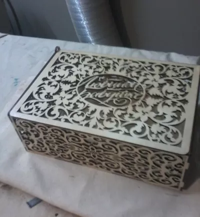 Lazer Kesim Dekor Hediye Kutusu Kapaklı Ücretsiz Vektör CDR çizimi