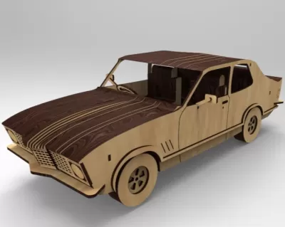 Lazer Kesim Ahşap Holden LJ Torana Model Araba Seti Ücretsiz Vektör CDR çizimi