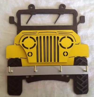 Lazer Kesim Jeep Anahtarlık 4×4 Araba Anahtar Askısı Ücretsiz Vektör CDR çizimi
