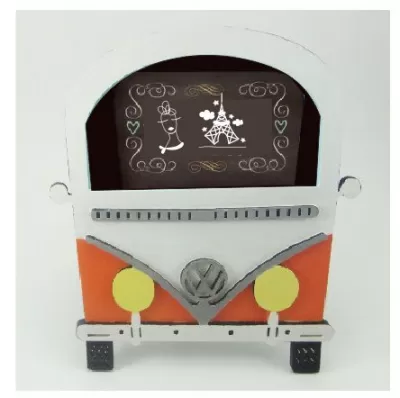 Lazer Kesim Volkswagen Kombi Fotoğraf Çerçevesi Ücretsiz Vektör CDR çizimi