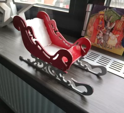 Lazer Kesim Noel Baba Kızağı 3mm Ücretsiz Vektör CDR çizimi