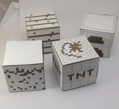 Lazer Kesim Minecraft Karton Blokları Ücretsiz Vektör CDR çizimi