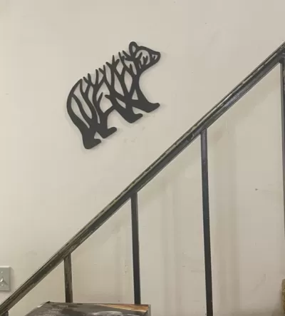 Lazer Kesim Ayı Duvar Sanatı Ücretsiz Vektör CDR çizimi