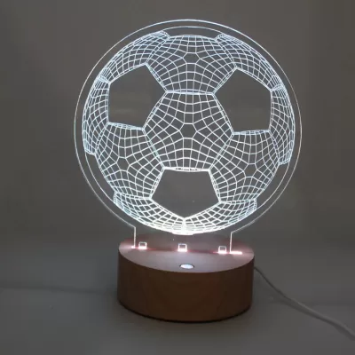 Lazer Kesim Futbol Topu 3D Gece Lambası Ücretsiz Vektör CDR çizimi