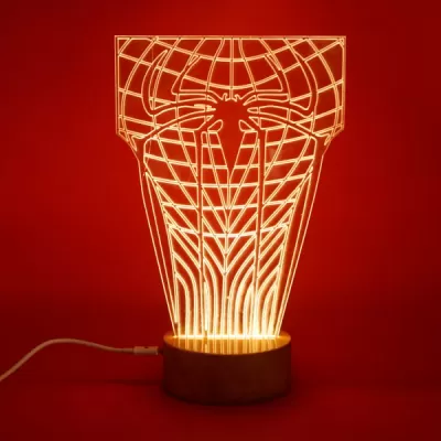 Lazer Kesim Örümcek Adam Kostümü 3D İllüzyon Lamba Ücretsiz Vektör CDR çizimi