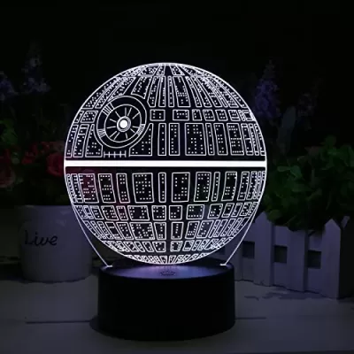 Lazer Kesim Star Wars Ölüm Yıldızı 3D İllüzyon Lamba Ücretsiz Vektör CDR çizimi