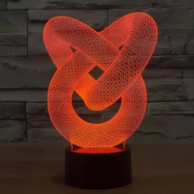 Lazer Kesim Aşk Düğümü 3D İllüzyon Lamba Ücretsiz Vektör CDR çizimi