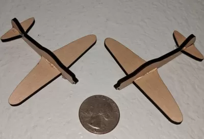 Lazer Kesim Mitsubishi A6M Zero Avcı Uçağı 3D Model DXF Dosyası DXF çizimi