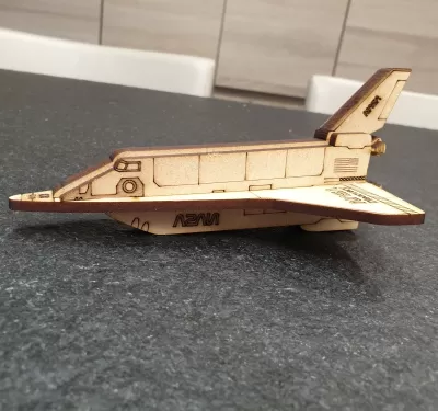 Lazer Kesim Orbiter Uzay Mekiği Discovery 3D Model SVG Dosyası SVG çizimi