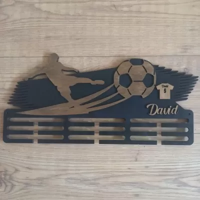 Lazer Kesim Kişiye Özel Futbol Madalya Tutucu Futbol Madalya Askısı Rafı Ücretsiz Vektör CDR çizimi