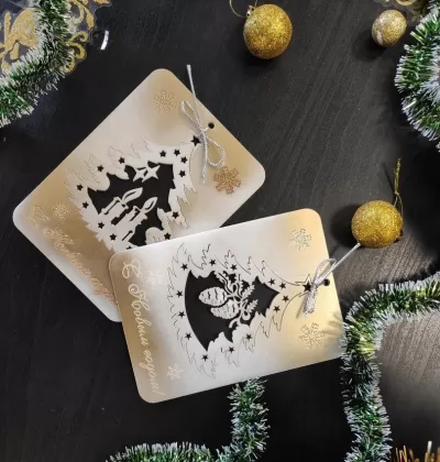 Lazer Kesim Yeni Yıl Kartları Ücretsiz Vektör CDR çizimi