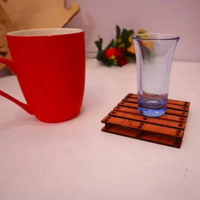 Lazer Kesim Palet Bardak Altlığı 3mm Ücretsiz Vektör CDR çizimi