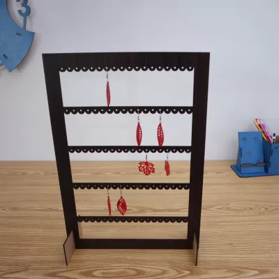Lazer Kesim Küpe Standı Basit Taban MDF 3mm DXF Dosyası DXF çizimi
