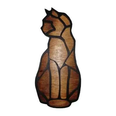 Lazer Kesim Ahşap Kedi Boncuk Tepsisi Organizer Konteyner Ücretsiz Vektör CDR çizimi
