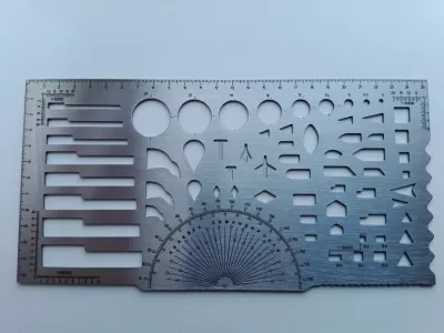 Lazer Kesim Çizim Cetveli, İşaret ve Sembollerle Ücretsiz Vektör CDR çizimi