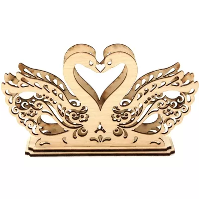 Lazer Kesim Kuğu Peçete Tutucu Ücretsiz Vektör CDR çizimi